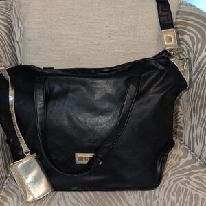 Versace Black Shoulder Bag with Gold Details